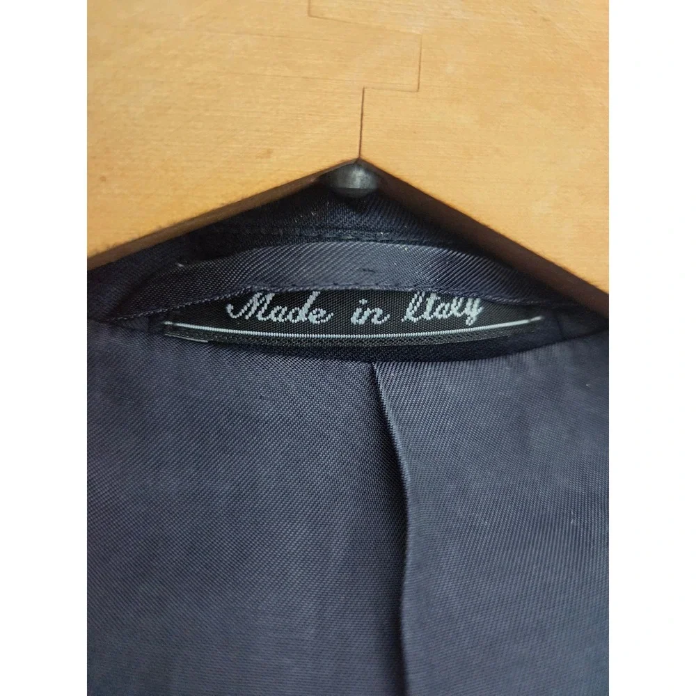Made in Italy Naldini Super 120s Wool Sport Coat Blazer Mens 44R Navy Blue